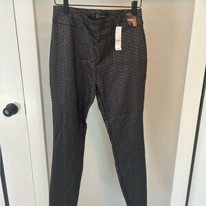 NWT New York & Company Black and Metallic Geometric Pants